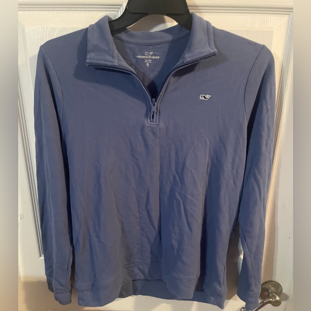 Vineyard Vines Blue Quarter-Zip Pullover! Boys Size 18.